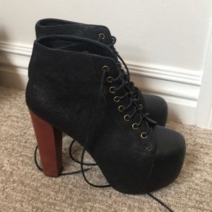 Black platform boots